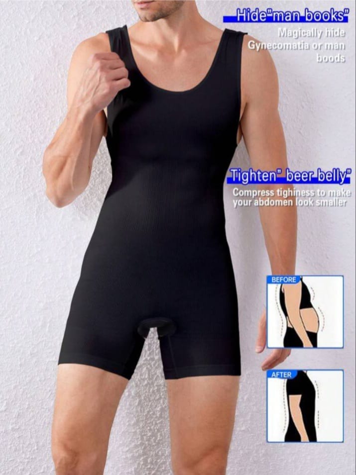 Men's Full Body Compression Shapewear Suit – Slimming Tummy Control Bodysuit